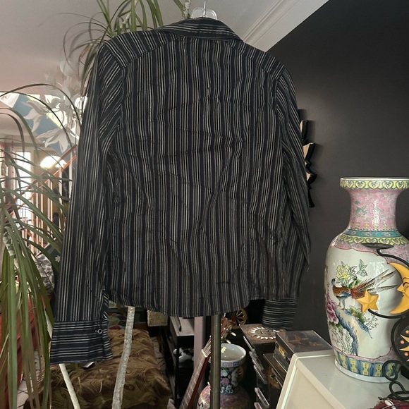 Y2K Old Navy Black Top with Pinstripes M - Picture 12 of 16